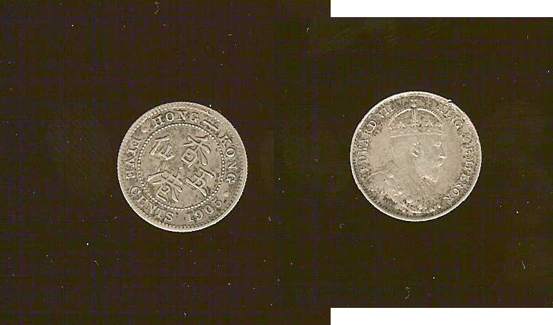 Hong Kong 5 cents 1905 EF+